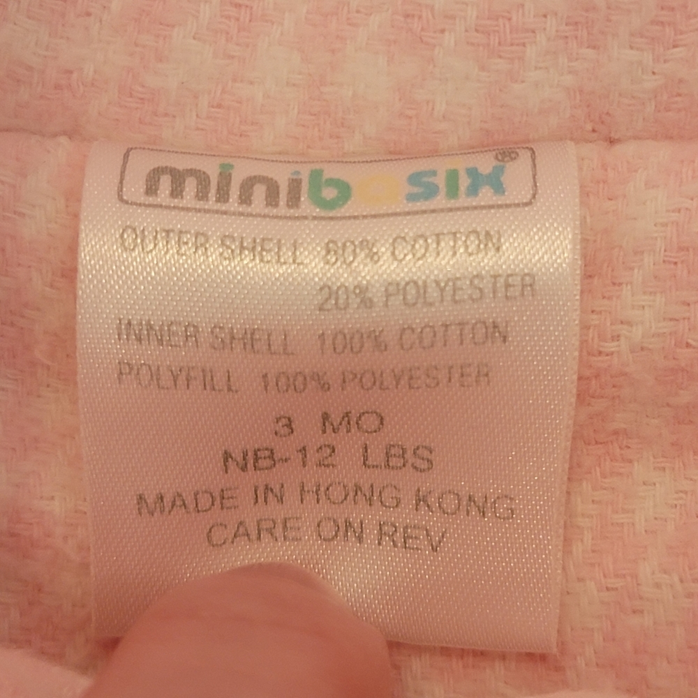 MINIBASIX ♡ Sweet Vintage Pink 'n White Baby Girl Velvet Teddy Bear Bunting 0-3M - Picture 17 of 17